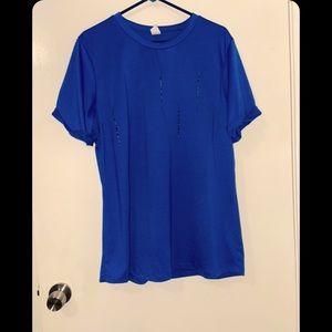 Blue Blouse with leopard slits